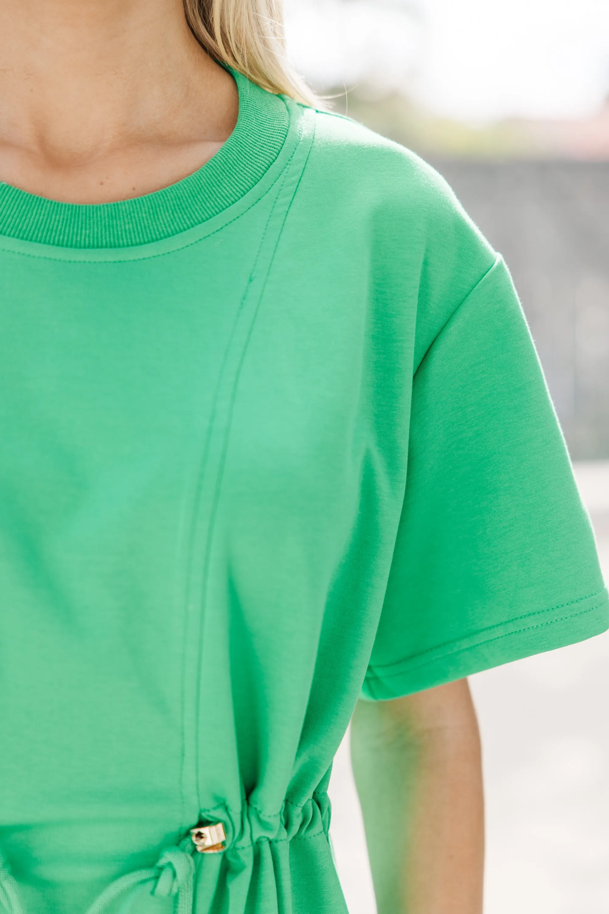 Sweet Implications Green Sweatshirt Dress