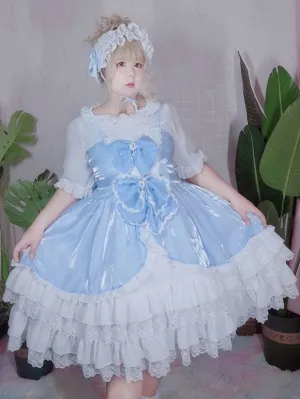 Sweet Lolita Dress Polyester Sleeveless Sweet Jumper Lolita Dress