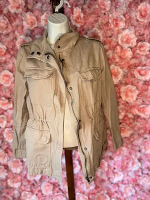 Tan Zip Up///Button Up Jacket (Small)