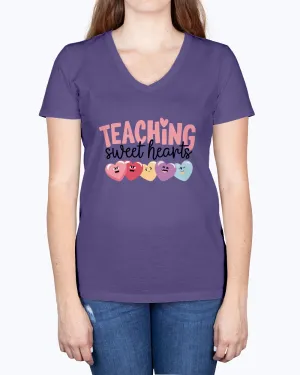 Teaching Sweethearts - Ladies V-neck T-Shirt