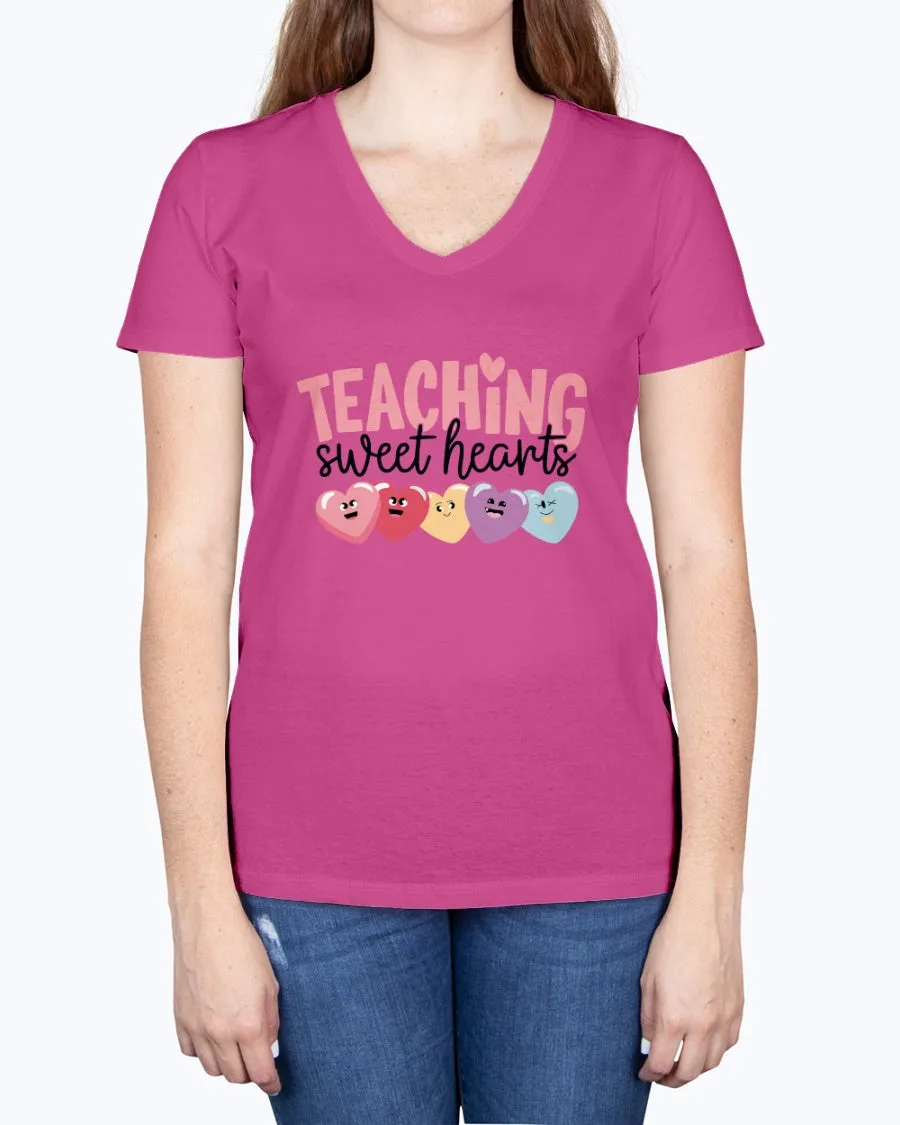 Teaching Sweethearts - Ladies V-neck T-Shirt