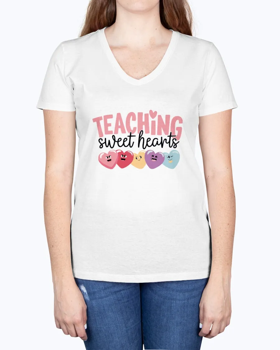 Teaching Sweethearts - Ladies V-neck T-Shirt