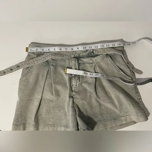 Ted Baker Malin Tailored Denim Shorts Wrap buckle waist pleated 32