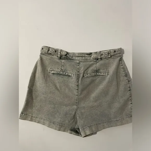 Ted Baker Malin Tailored Denim Shorts Wrap buckle waist pleated 32