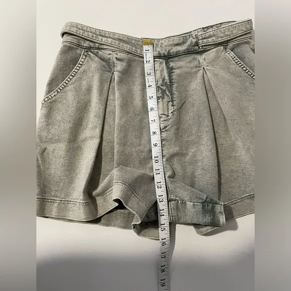 Ted Baker Malin Tailored Denim Shorts Wrap buckle waist pleated 32