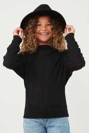 Textured Zipper Detail Long Sleeve Knit Top