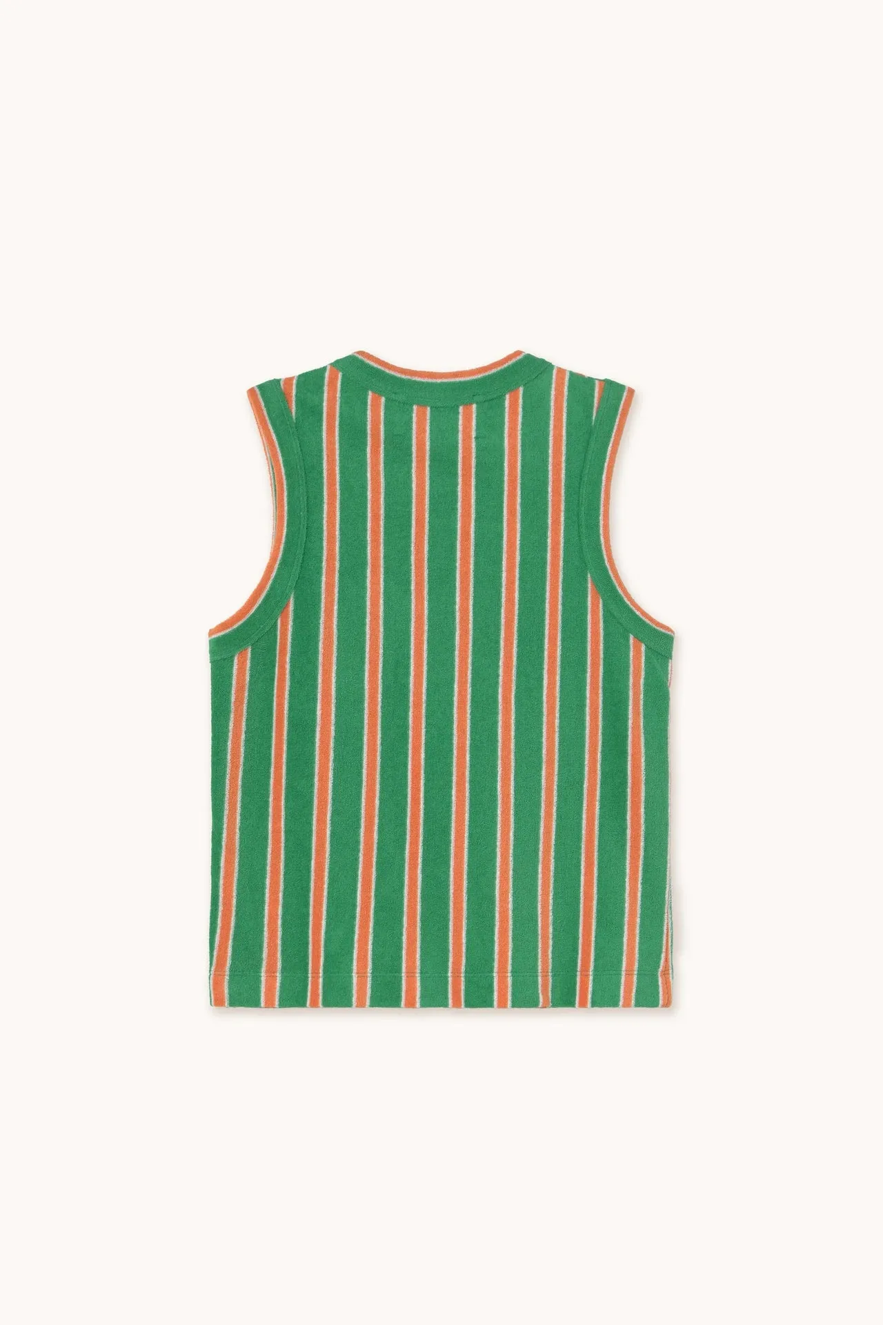 The Tiny Big Sister Towel Striped Buttoned Top - Emerald