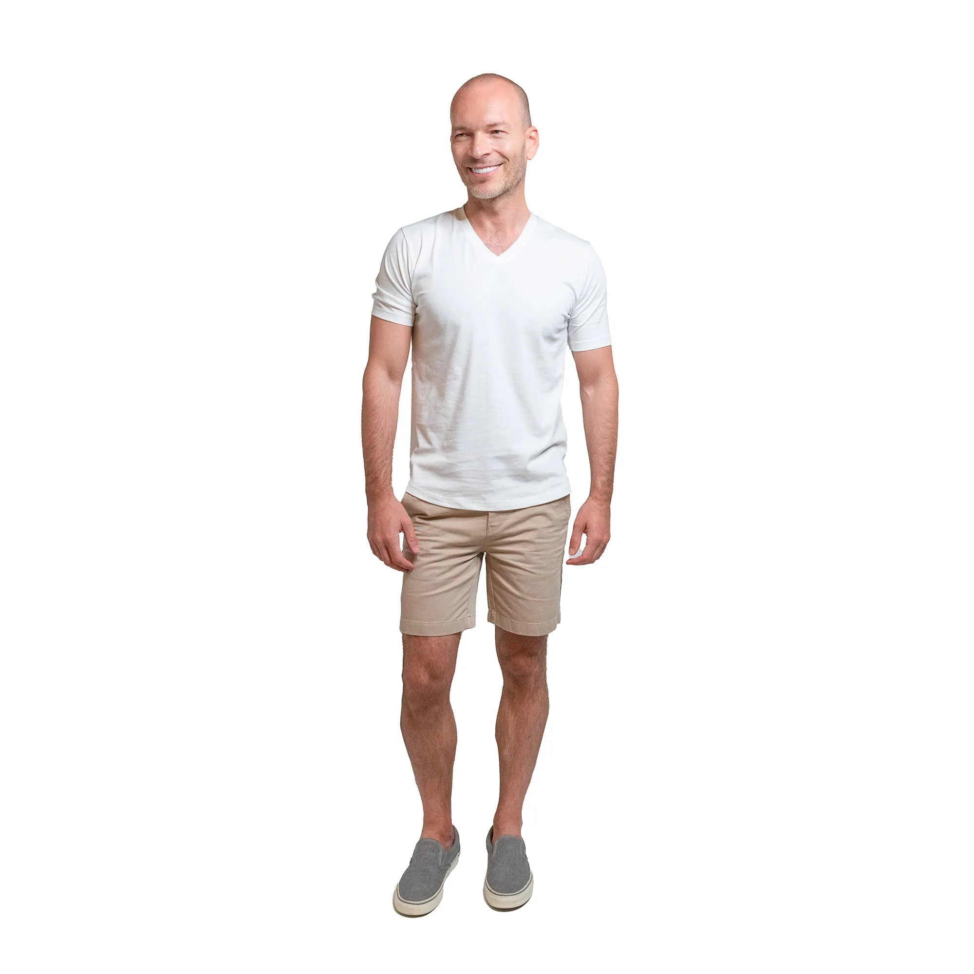 The V Neck T - White