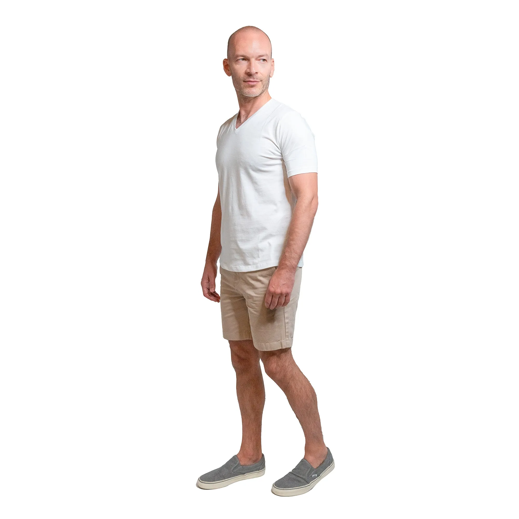 The V Neck T - White