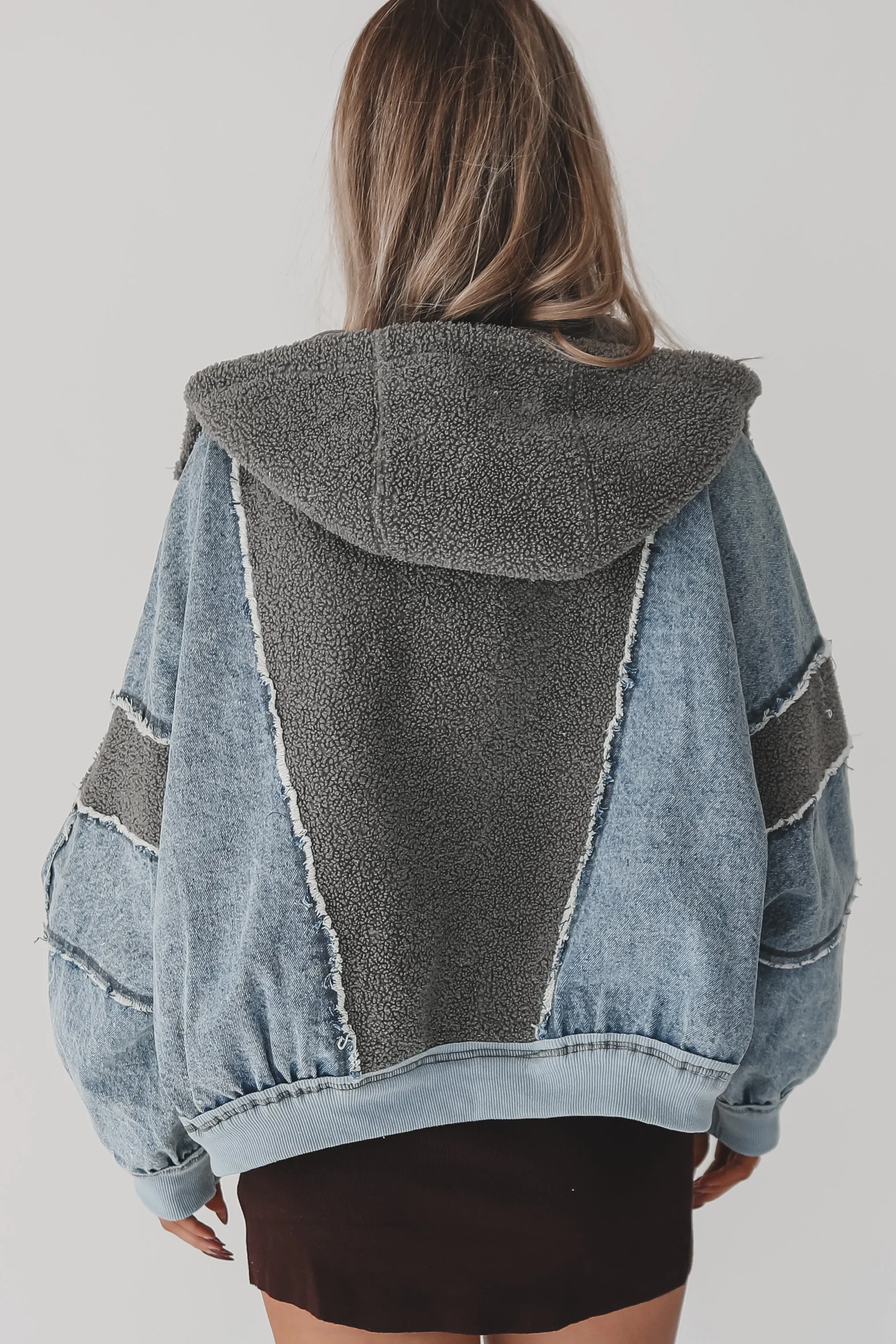 Throwing Something On Lightweight Denim Zip Up Jacket