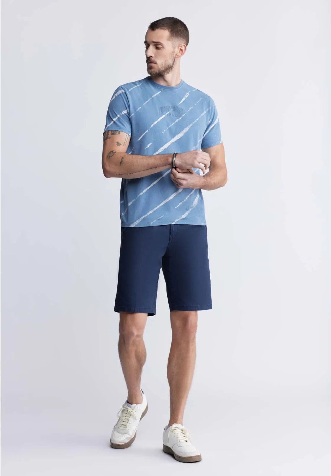 Tibug Men's Printed T-shirt in Mirage Blue - BM24320