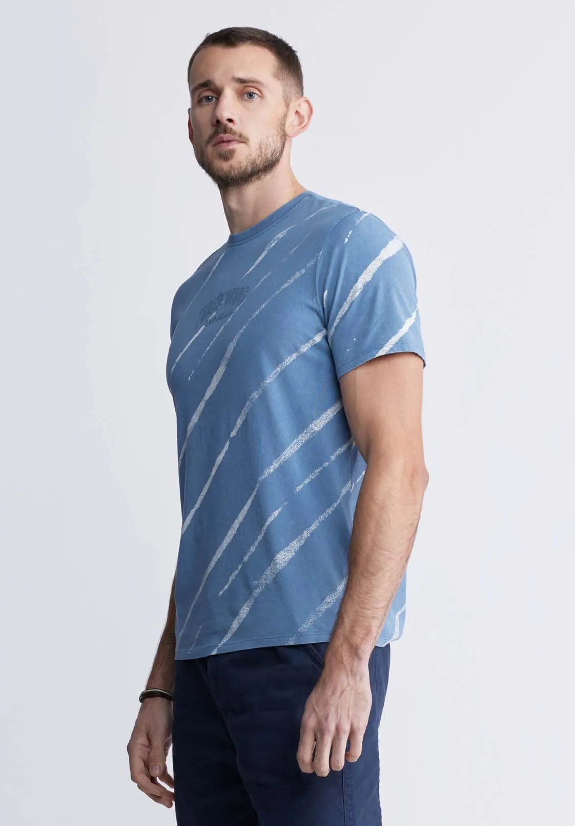 Tibug Men's Printed T-shirt in Mirage Blue - BM24320