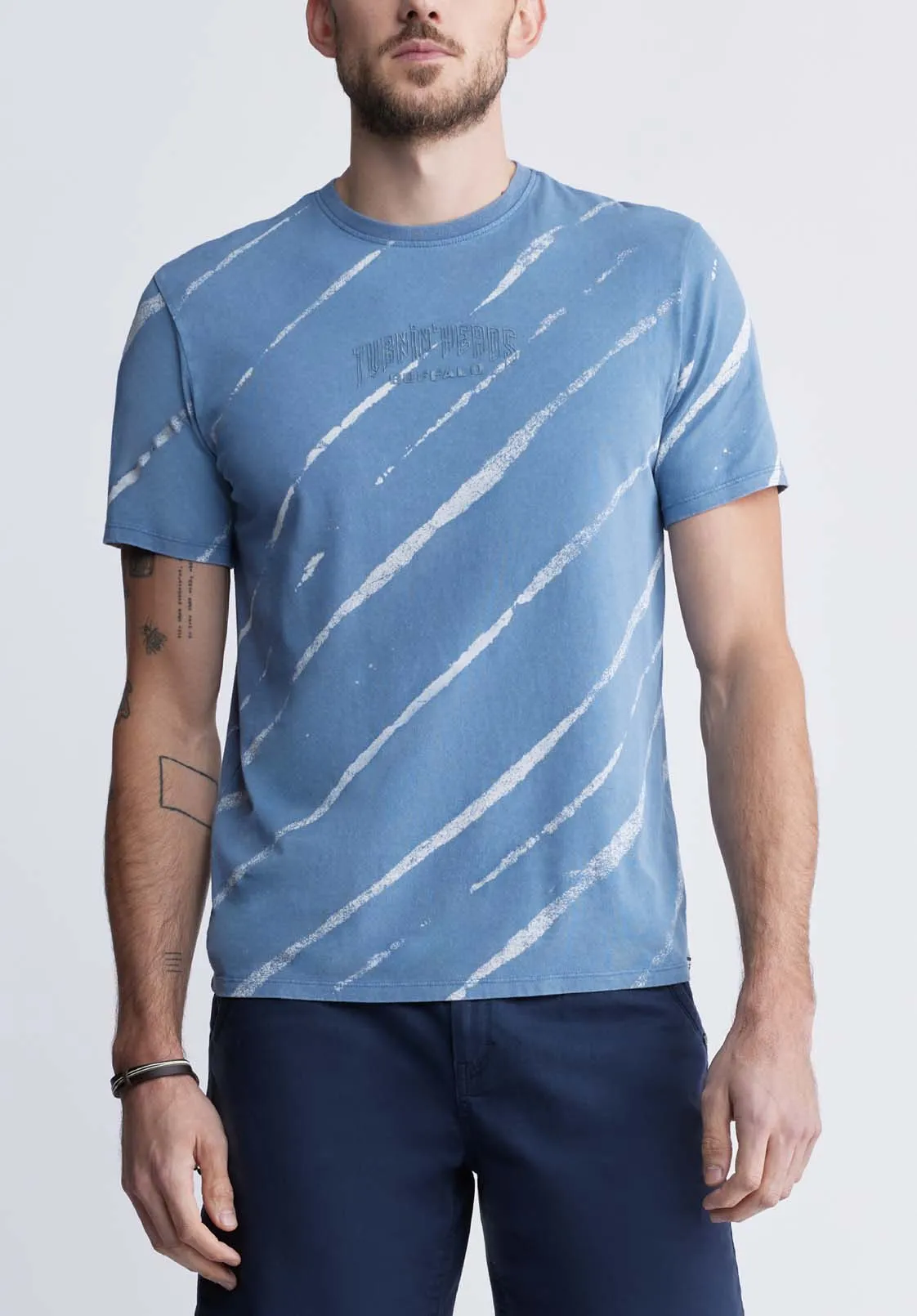 Tibug Men's Printed T-shirt in Mirage Blue - BM24320