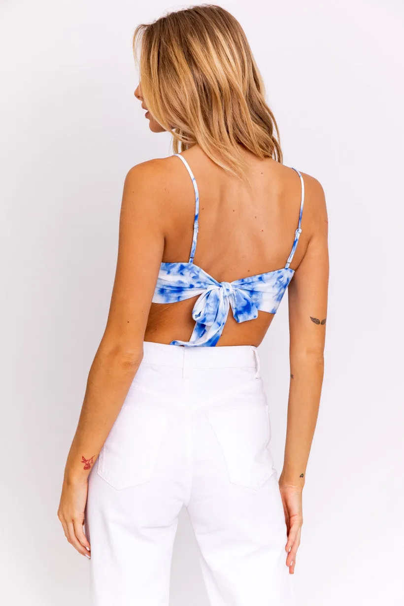 Tie Dye Bandana Tie Back Crop Top