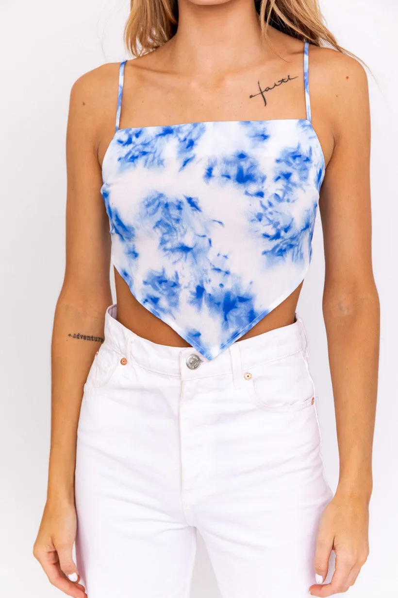 Tie Dye Bandana Tie Back Crop Top