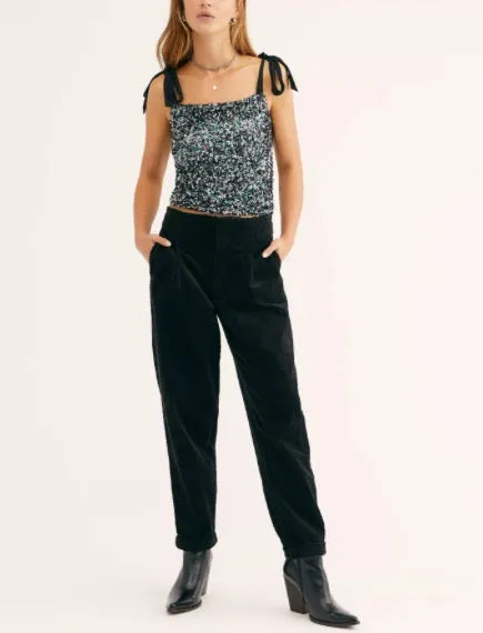 Tie Strap Sequin Cami Top