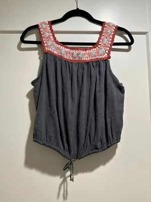 Top Sleeveless By Lucky Brand In Grey, Size: M