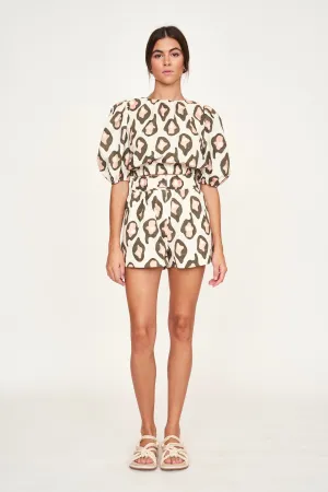 Track Shorts in Oyster Print