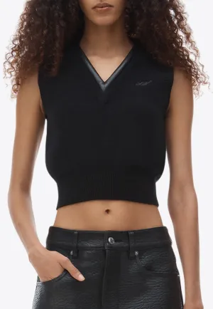 V-neck Knit Cropped Vest