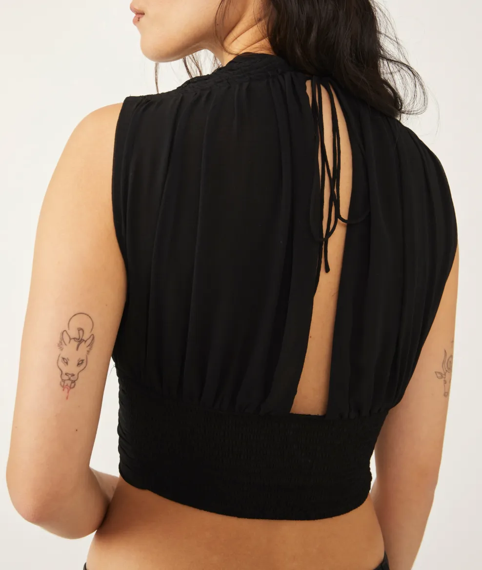 V Neck Ruched Crop Top