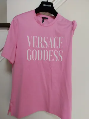 Versace Pink Goddess Rolled T-shirt