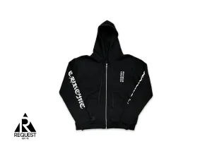 Vertical Logo Zip Up Hoodie "Black White"