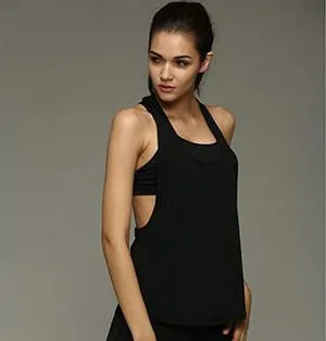 Vest Women Tank Tops Sleeveless Vest Dry Quick Loose Singlet Solid Color