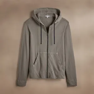 Vintage French Terry Zip Up Hoodie - Coyote Pigment