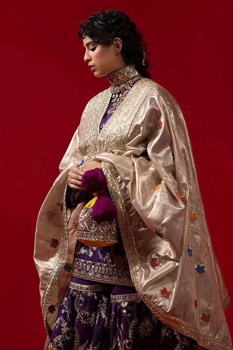 Violet Sharara Kameez for Pakistani Wedding Dresses