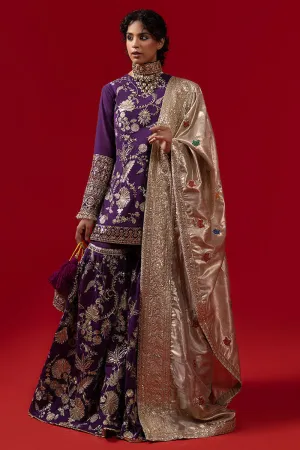 Violet Sharara Kameez for Pakistani Wedding Dresses