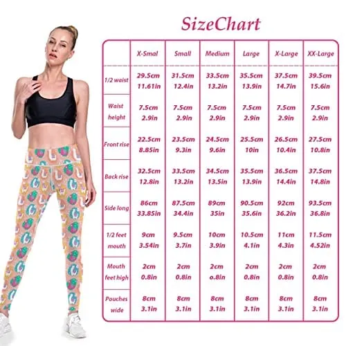 visesunny High Waist Yoga Pants with Pockets Cute Colored Llama Star Buttery Soft Tummy Control Running Workout Pants 4 Way Stretch Pocket Leggings