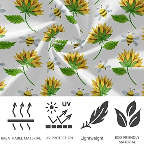 visesunny High Waist Yoga Pants with Pockets Simple Style Sunflower Bee Soft Tummy Control Workout Leggings