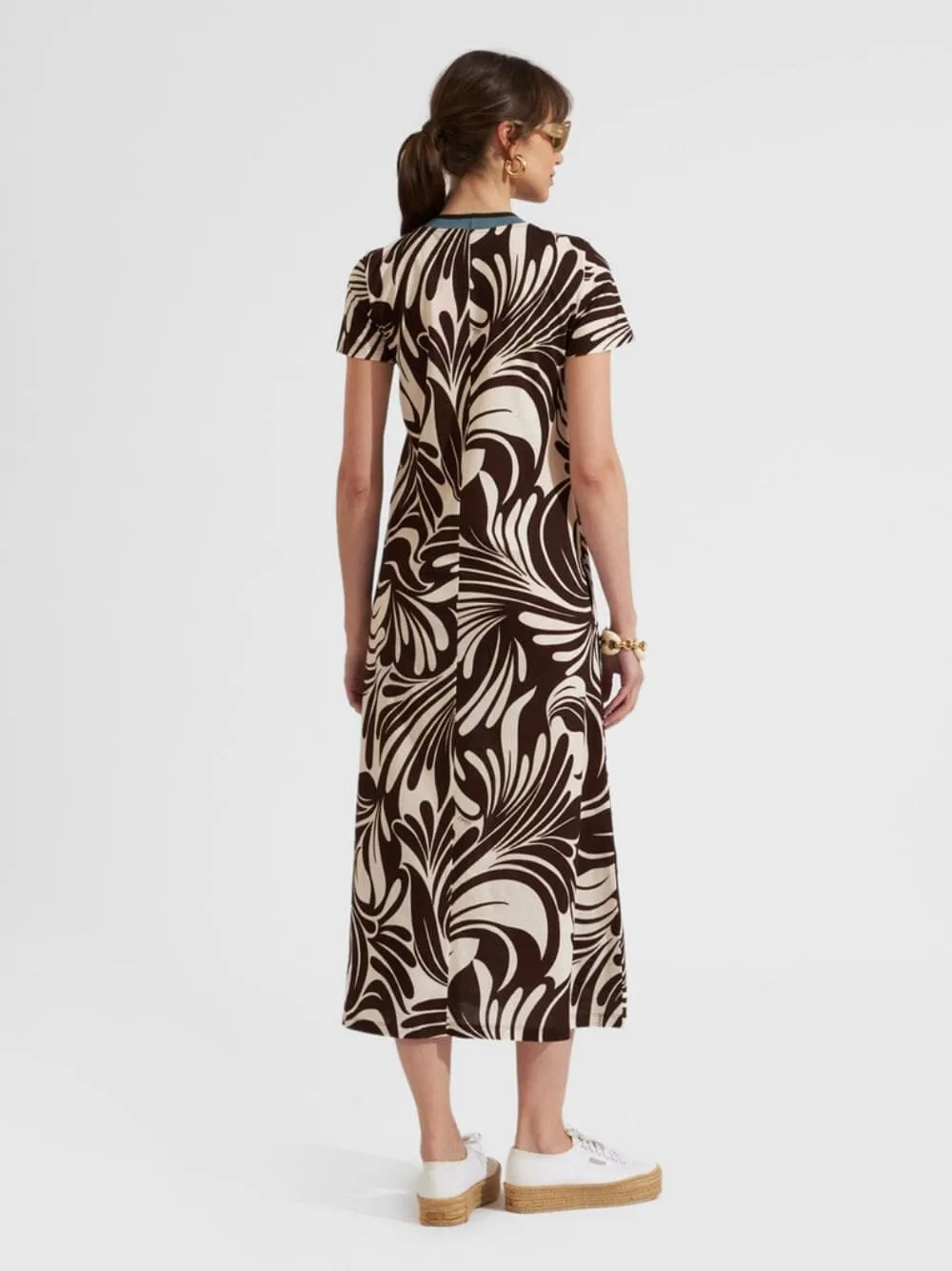 Watermarble Cotton Swing Dress
