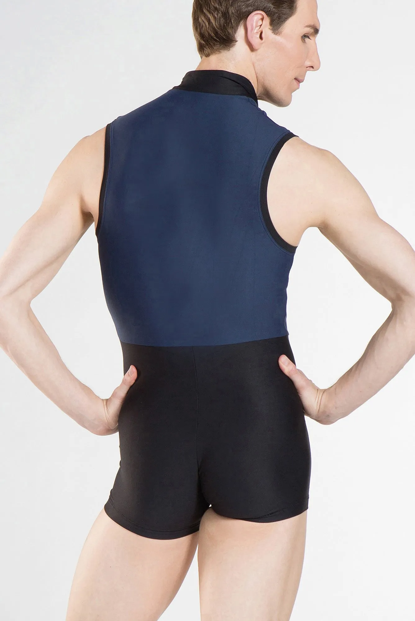Wear Moi Men's Capri Sleeveless Zip Unitard