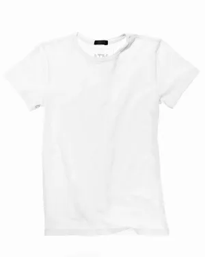 White Cotton Jersey Crewneck Tee