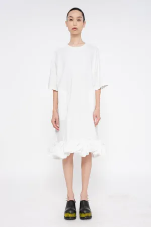 WHITE PUFFLE TEE DRESS