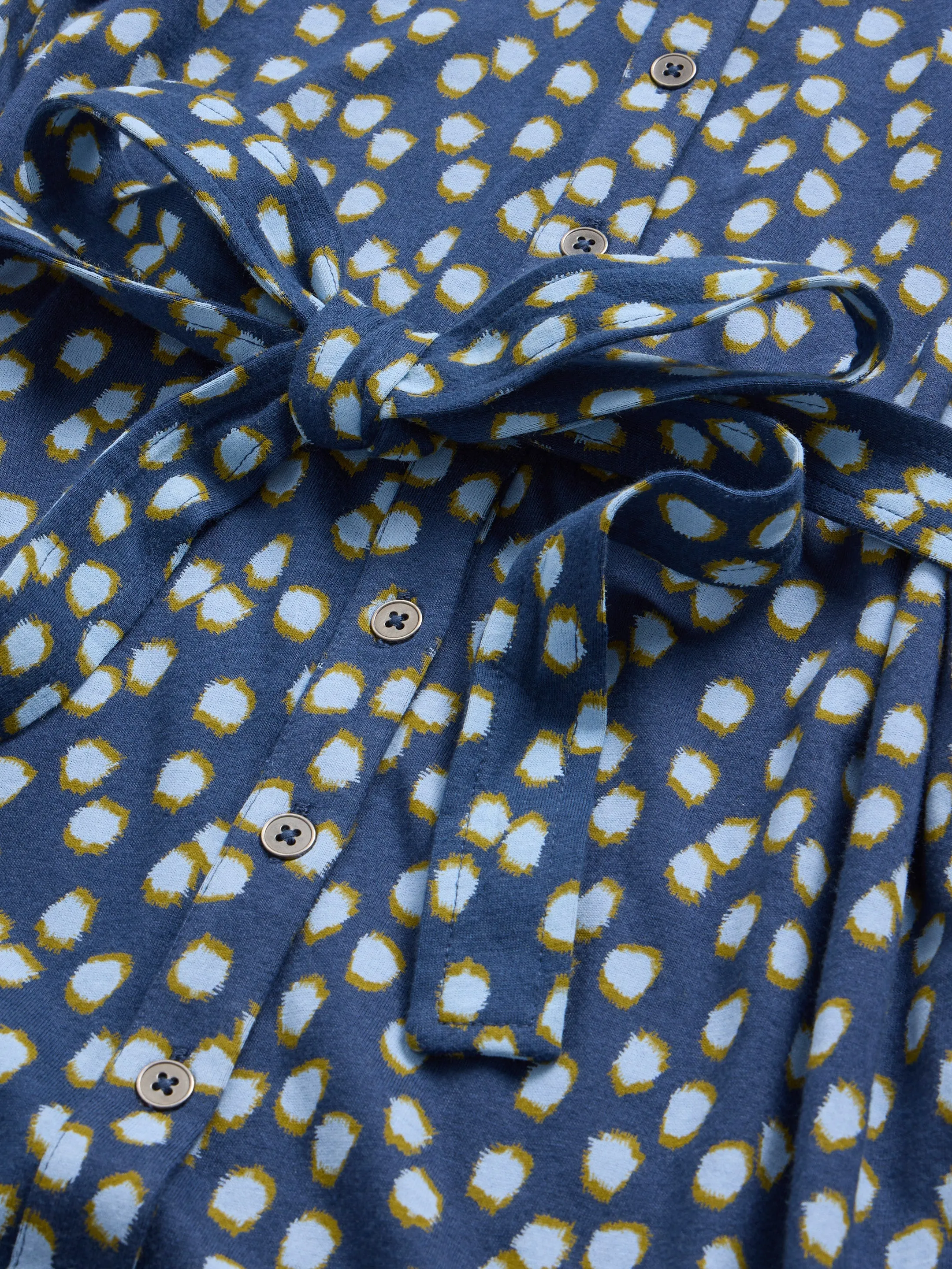 White Stuff UK Annie Jersey Shirt Dress Navy Print