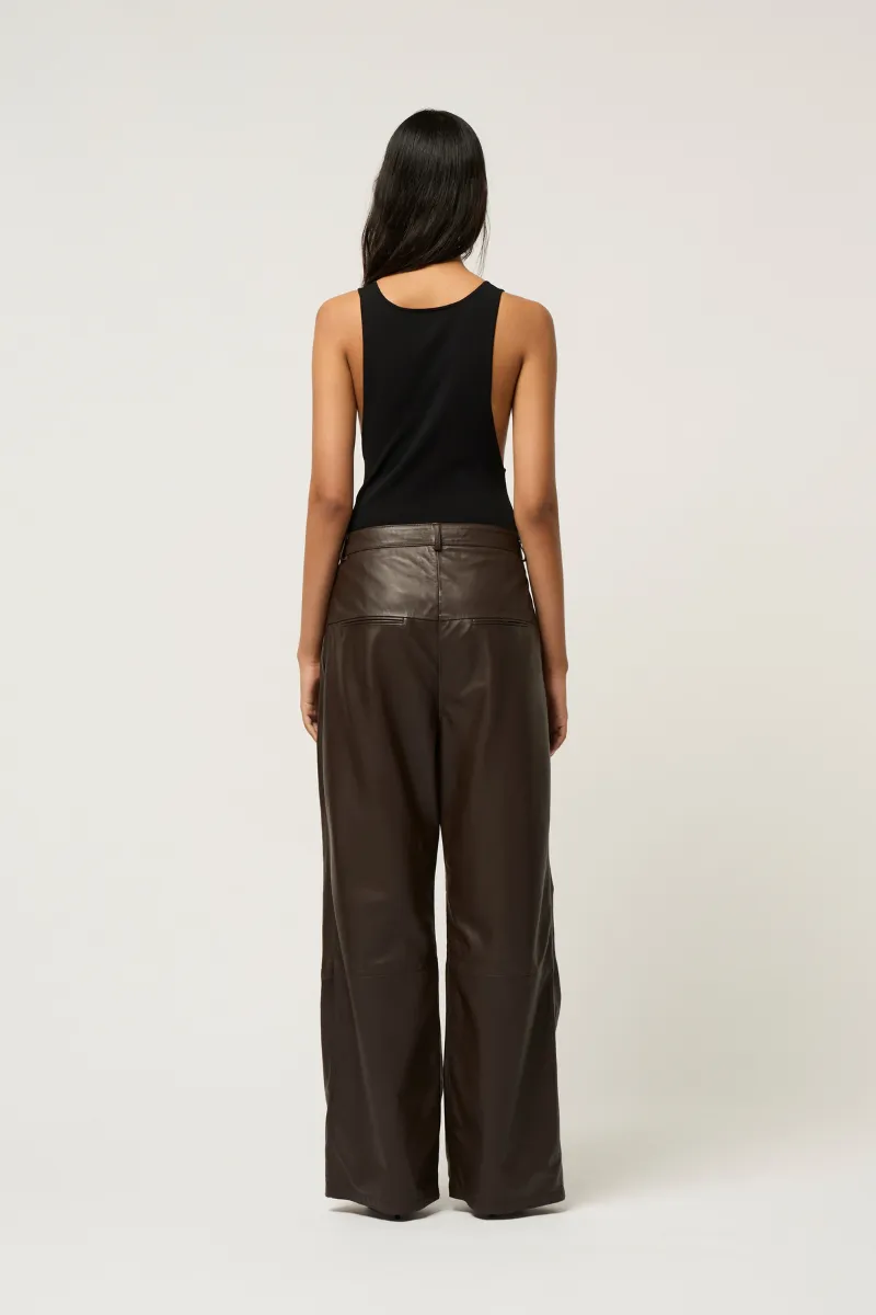 WIDE LEG LEATHER BOY PANT