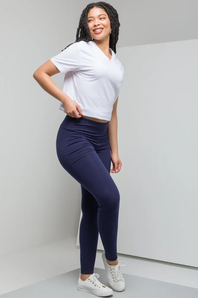Wide Waist Leggings Navy