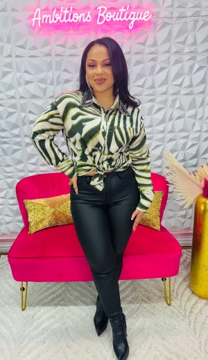 Wild thang bling button up