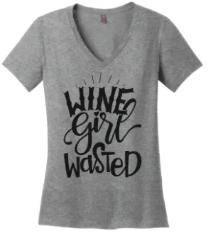 Wine Girl Wasted V Neck