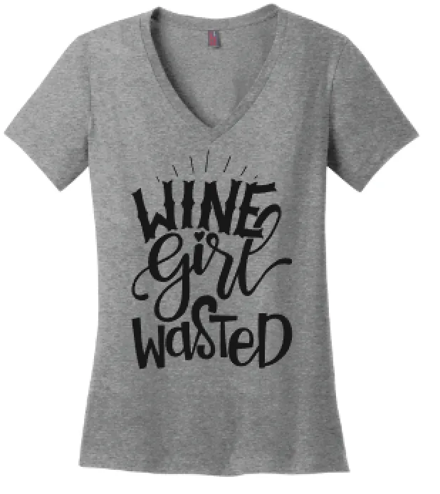 Wine Girl Wasted V Neck
