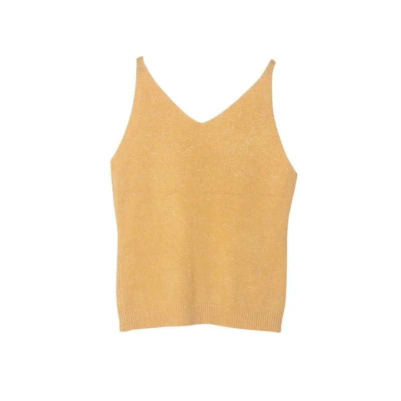 Women Fashion Knitting Vest Top Sleeveless V-Neck Blouse Casual Tank Tops