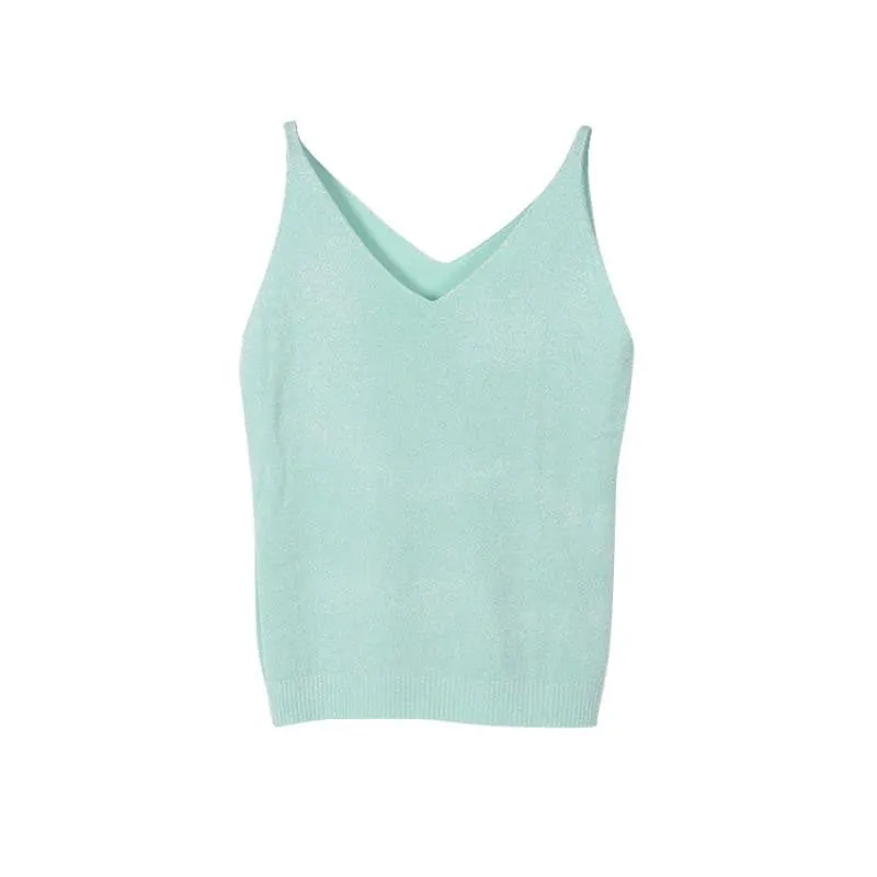 Women Fashion Knitting Vest Top Sleeveless V-Neck Blouse Casual Tank Tops