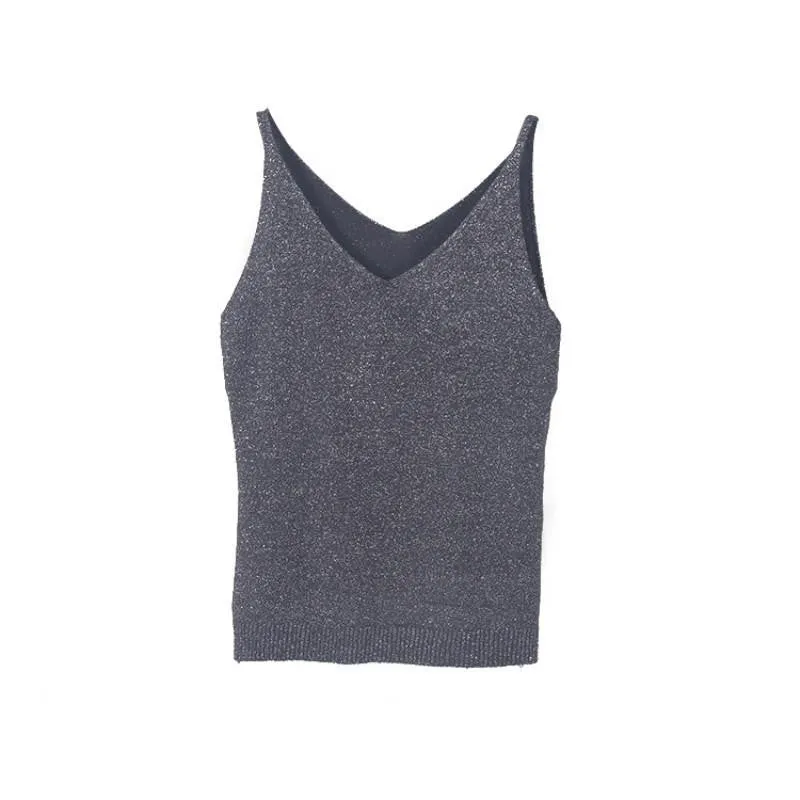 Women Fashion Knitting Vest Top Sleeveless V-Neck Blouse Casual Tank Tops