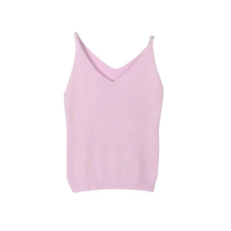 Women Fashion Knitting Vest Top Sleeveless V-Neck Blouse Casual Tank Tops