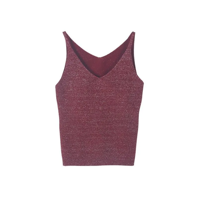 Women Fashion Knitting Vest Top Sleeveless V-Neck Blouse Casual Tank Tops