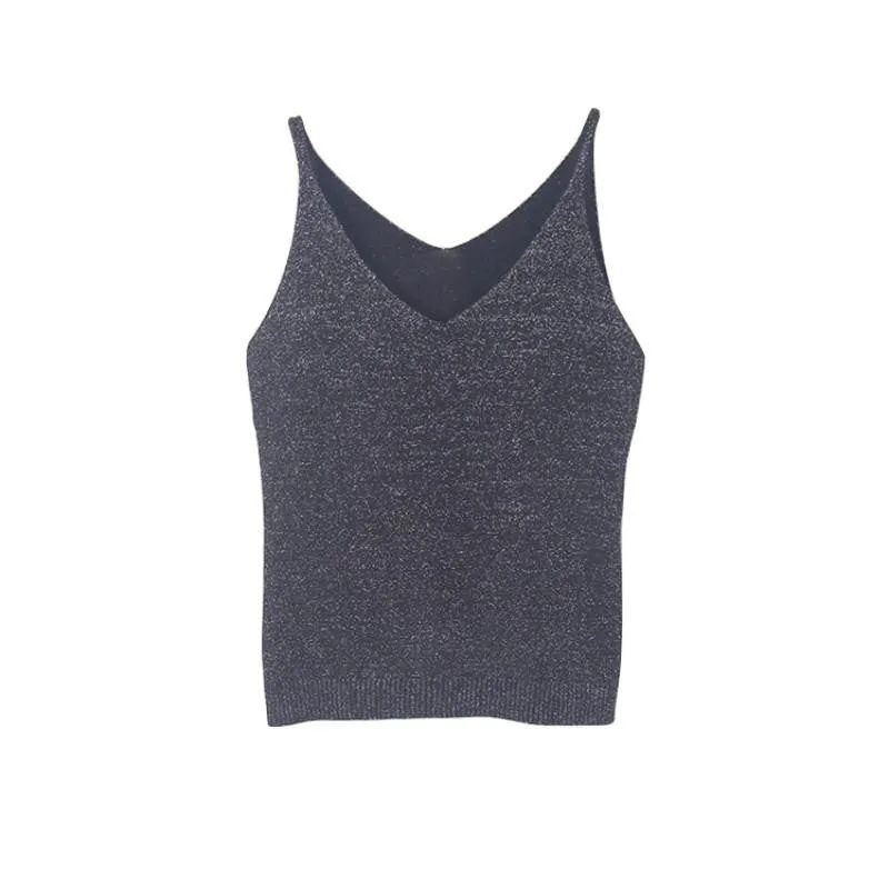 Women Fashion Knitting Vest Top Sleeveless V-Neck Blouse Casual Tank Tops