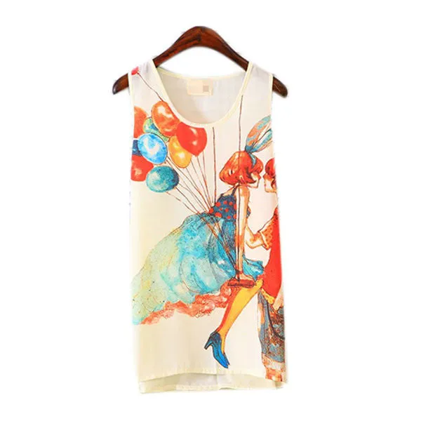 Women Girls Sleeveless Vest Tank Cami Tops Blouse Casual T-shirt