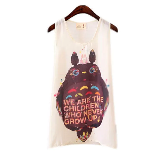 Women Girls Sleeveless Vest Tank Cami Tops Blouse Casual T-shirt